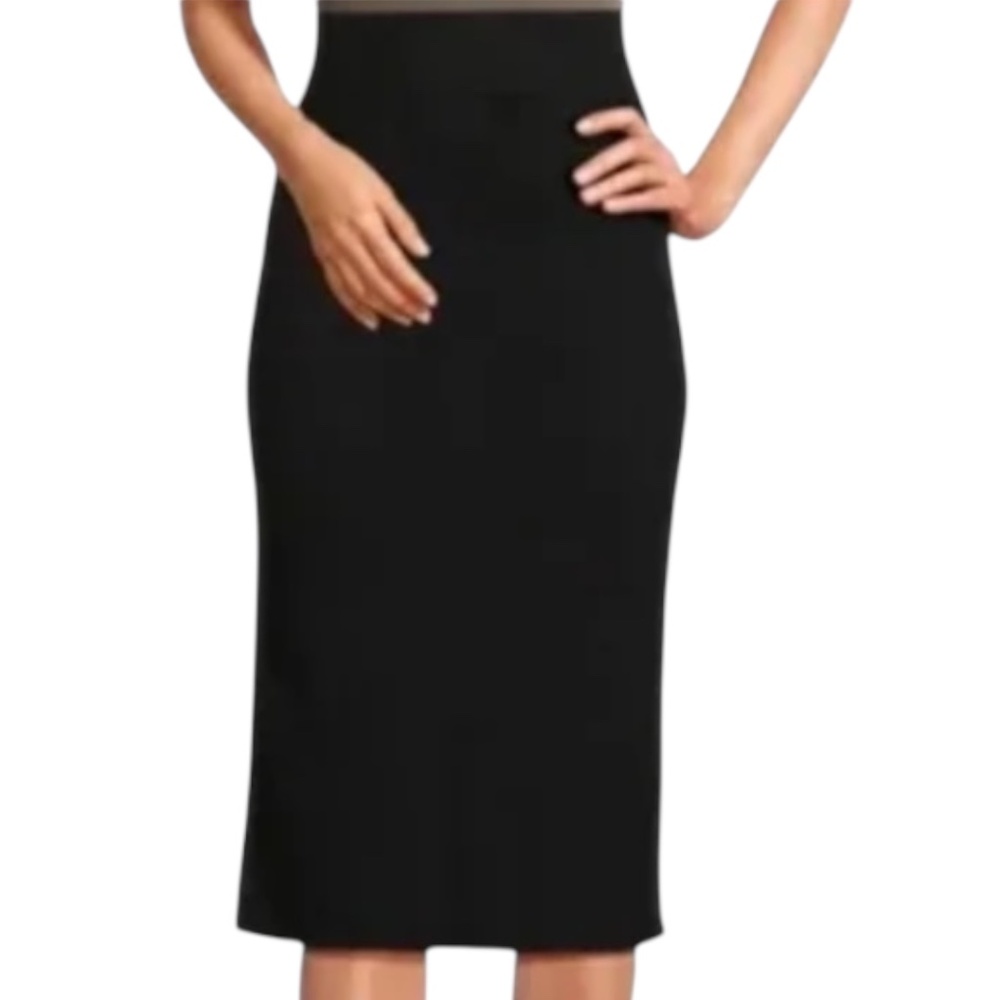 JAMES PERSE Rib Knit Midi Pencil Skirt in Black